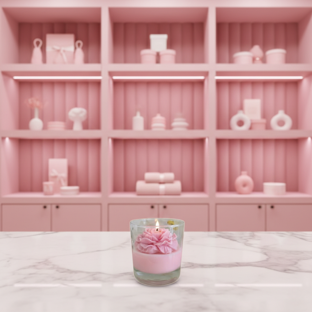 🌷 Pink Peony Candle