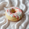 Vanilla Donut with Strawberry Frosting & Caramel Glaze