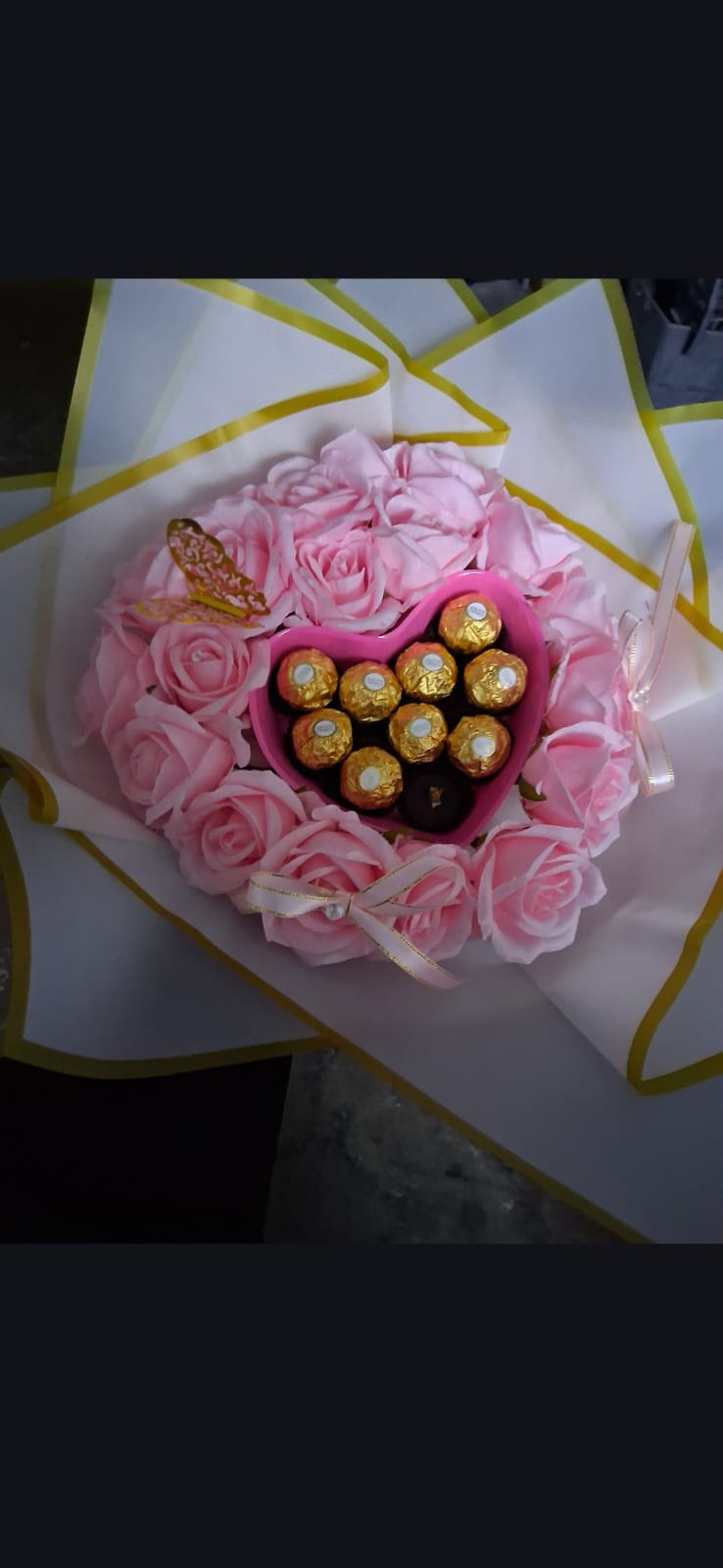 Flower Bouquet with Chocolate Heart