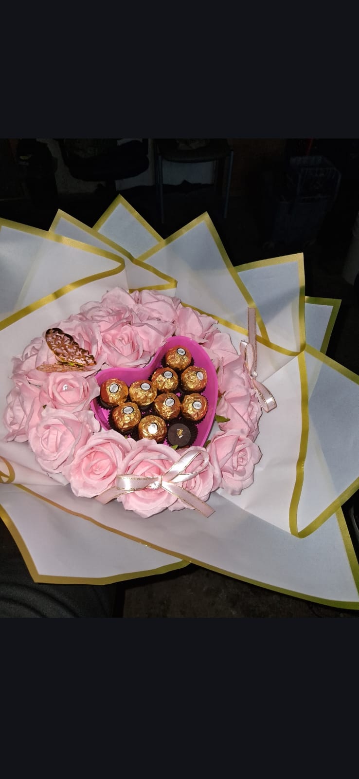 Flower Bouquet with Chocolate Heart