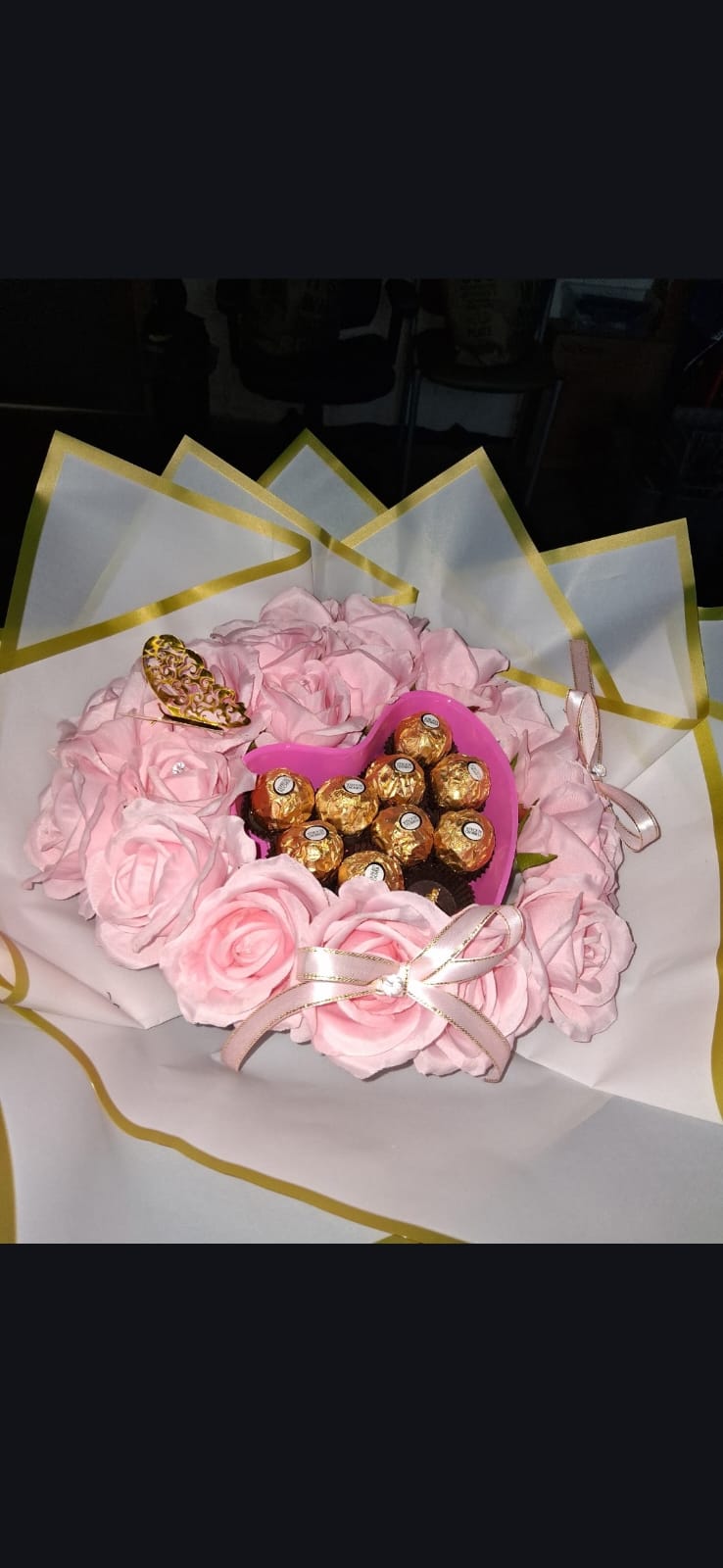 Flower Bouquet with Chocolate Heart