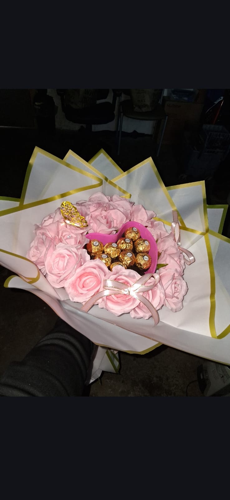 Flower Bouquet with Chocolate Heart